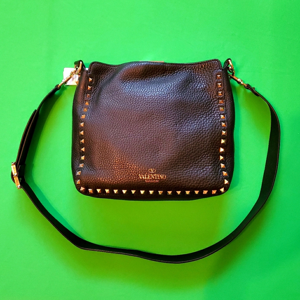 Valentino Rockstud Small Flip-Lock Hobo Bag